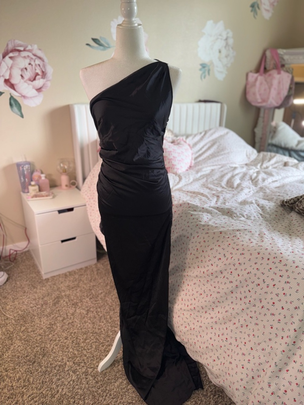 Babyboo Fashion one shoulder black dress
